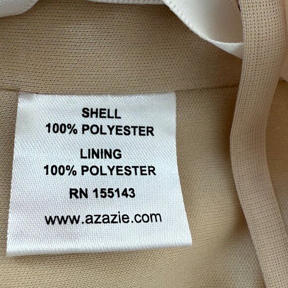 Azazie Dress Womens 6 Beige Bridesmaid Wedding C Cup Maxi Formal Elegant Neutral - Picture 16 of 16